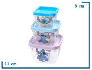STITCH RECIPIENTES X3 PIEZAS