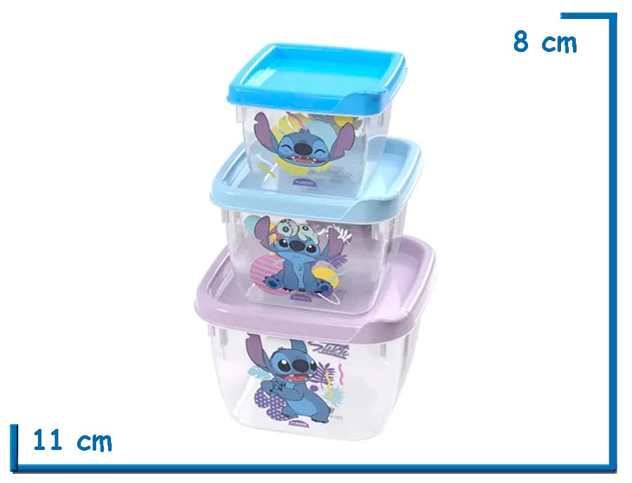 STITCH RECIPIENTES X3 PIEZAS