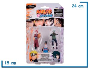 PMI NARUTO SHIPPUDEN GAARA SASUKE KAKASHI PACK X3 MINI FIGURAS