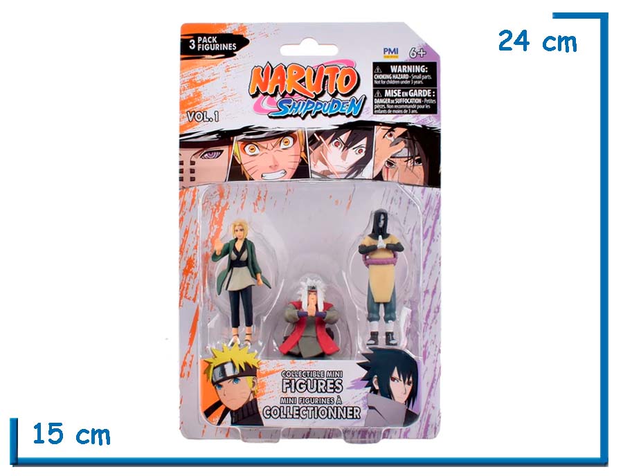 PMI NARUTO SHIPPUDEN TSUNADE JIRAIYA OROCHIMARU PACK X3 MINI FIGURAS