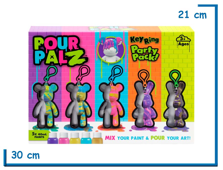 POUR PALZ KEY RING PARTY PACK X5 PZS 8CM