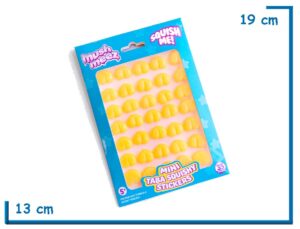 MUSHMEEZ MINI TABA SQUISHIES CORAZONES NARANJA STICKERS