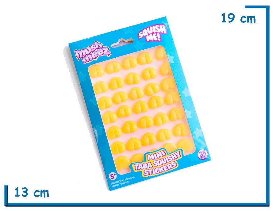 MUSHMEEZ MINI TABA SQUISHIES CORAZONES NARANJA STICKERS