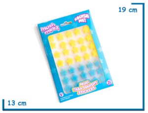 MUSHMEEZ MINI TABA SQUISHIES ESTRELLAS AMARILLO Y CELESTE STICKERS