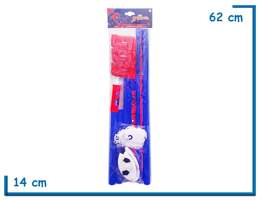 SPIDER-MAN ARCO DE FUTBOL CON PELOTA E INFLADOR EN BOLSA