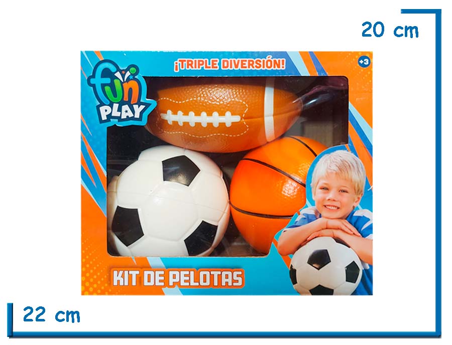 FUN PLAY KIT DE PELOTAS SOFT X3 MULTI DEPORTE
