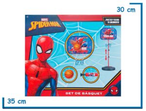 SPIDER-MAN SET DE BASQUET ARO DE PIE CON PELOTA E INFLADOR