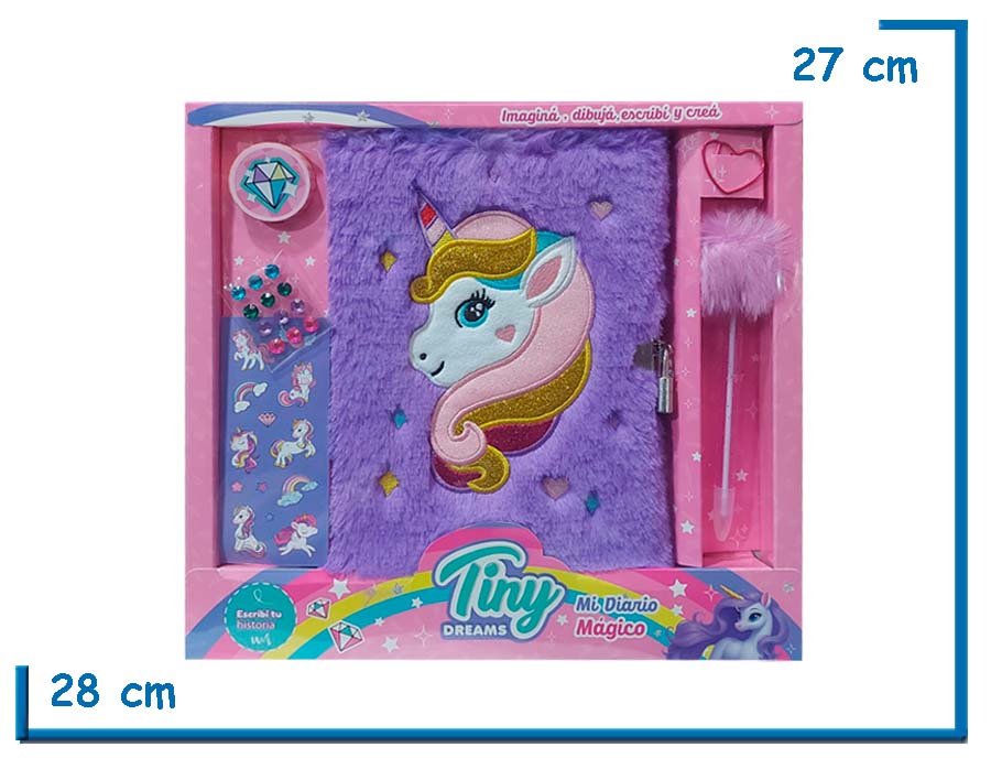 TINY DREAMS DIARIO VIOLETA  UNICORNIO PELUCHE CON ACCESORIOS