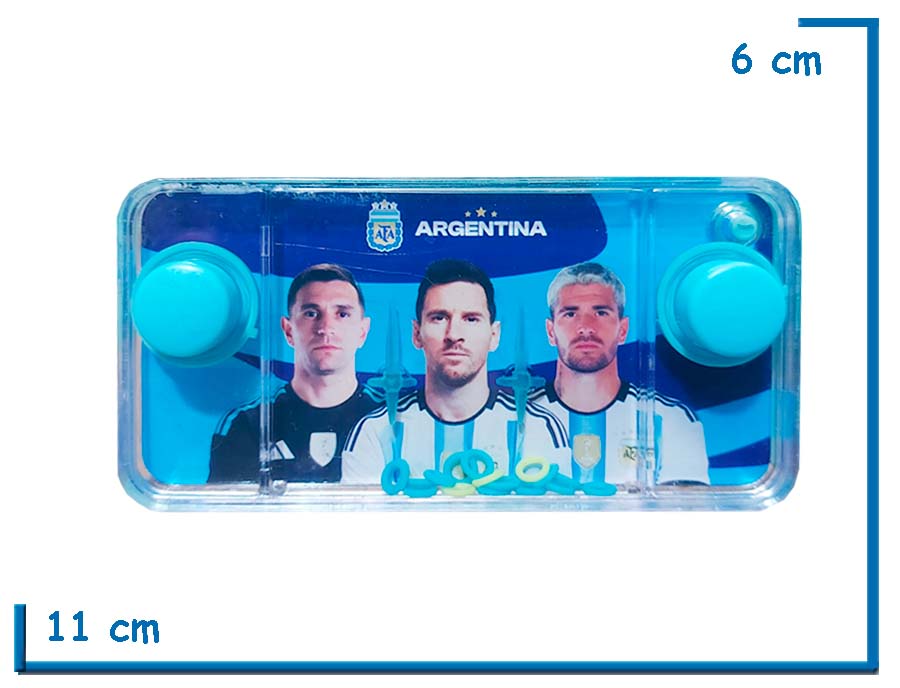 JUEGO DE AGUA AROS LOCOS BOTONES CELESTES AFA