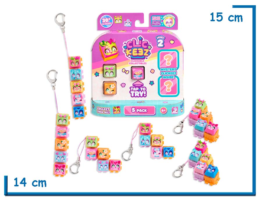 CLICKEEZ 5 PACK LLAVEROS SURTIDO