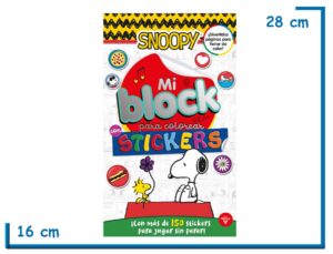 MI BLOCK PARA COLOREAR CON STICKERS PEANUTS SNOOPY