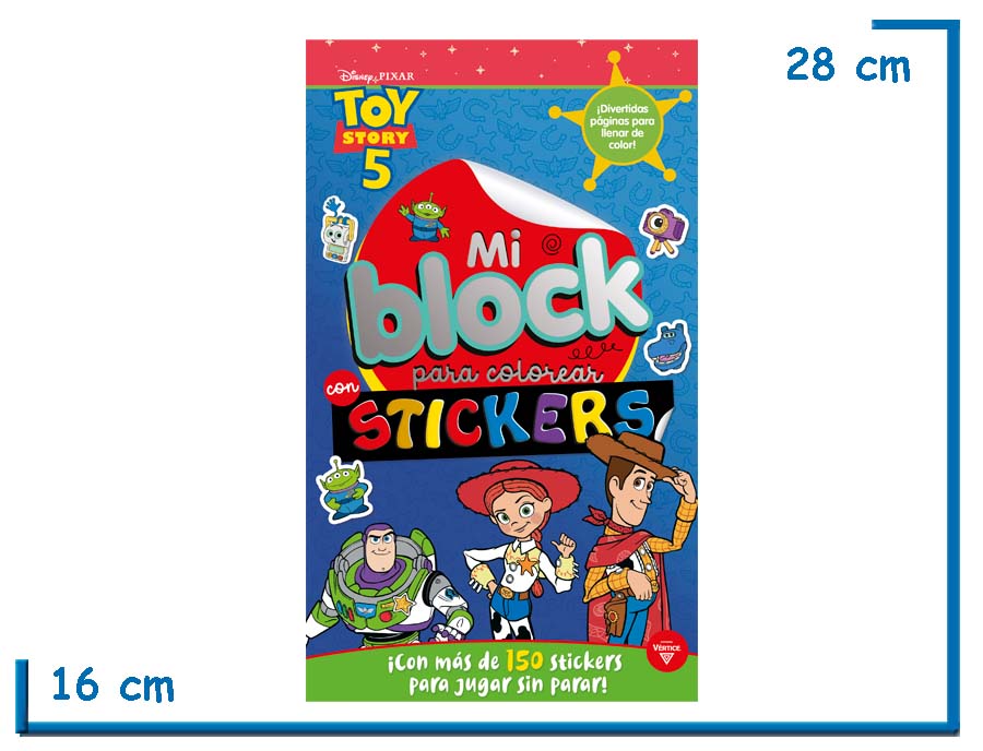 MI BLOCK PARA COLOREAR CON STICKERS TOY STORY 5
