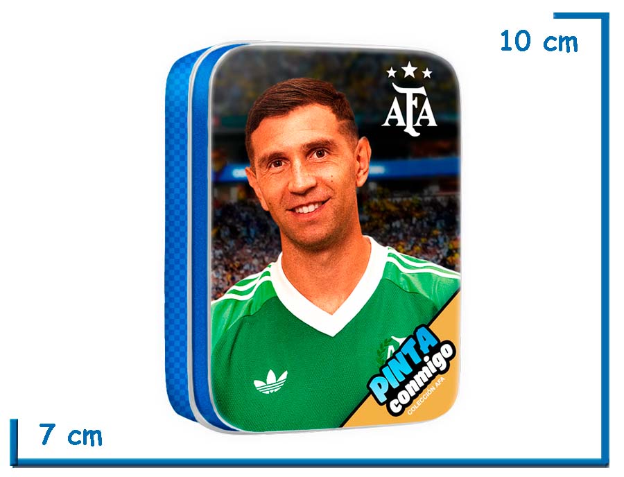 PINTA CONMIGO AFA LATA DIBU MARTINEZ REMERA VERDE