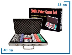 300PC POKER GAME SET VALIJA CON FICHAS CARTAS Y DADOS