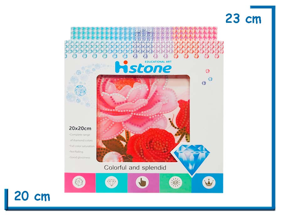 HI STONE FLORES ROJAS Y ROSA EDUCATIONAL ART 20X20CM EN CAJA
