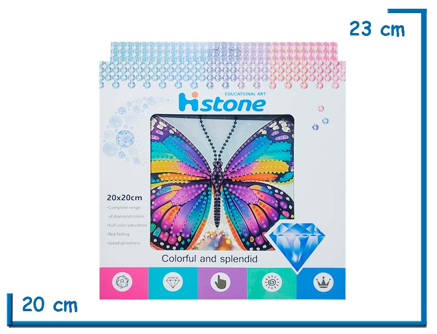 HI STONE MARIPOSA MULTICOLOR EDUCATIONAL ART 20X20CM EN CAJA