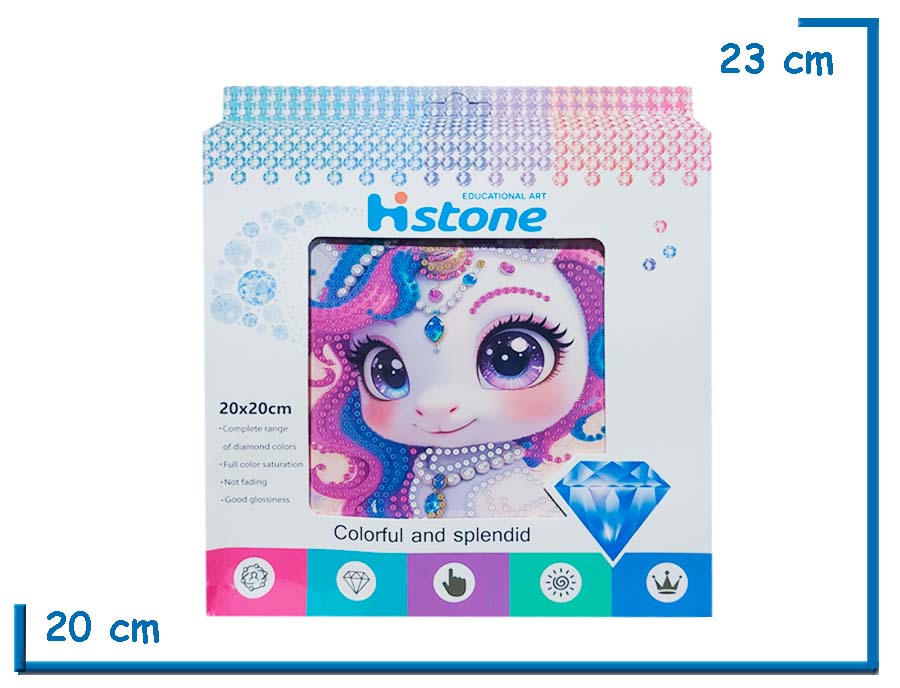 HI STONE UNICORNIO CARA EDUCATIONAL ART 20X20CM EN CAJA