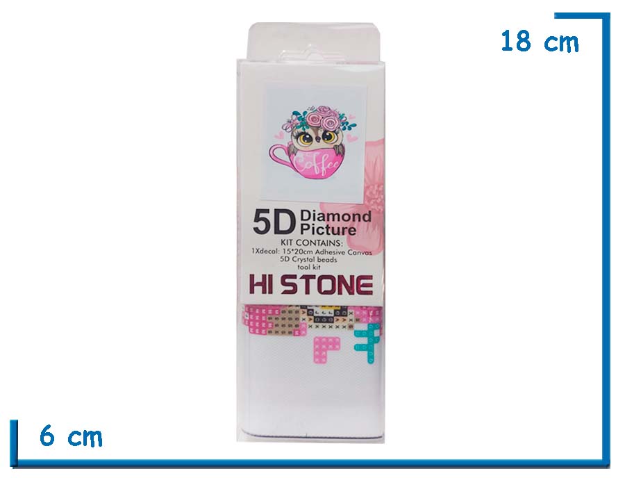 HI STONE LECHUZA EN TAZA 5D DIAMOND PICTURE 15X20CM EN BLISTER