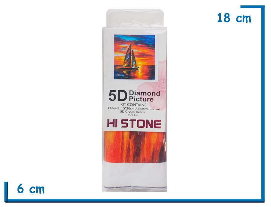 HI STONE VELERO EN EL ATARDECER 5D DIAMOND PICTURE 15X20CM EN BLISTER