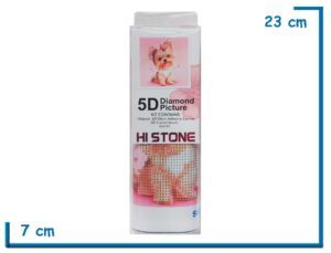 HI STONE PERRITO CON CORAZONES 5D DIAMOND PICTURE 20X20CM EN BLISTER