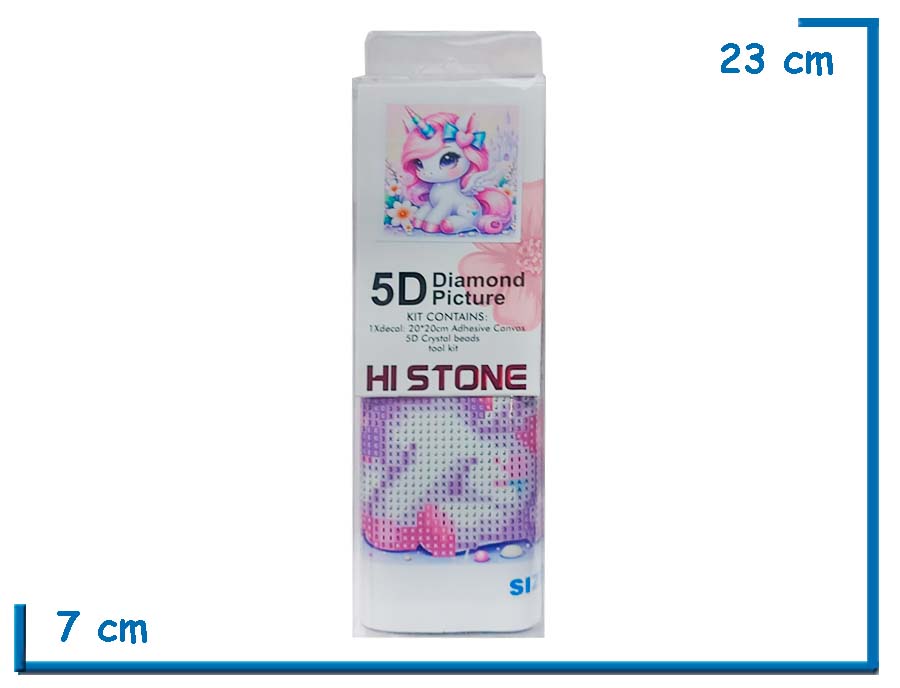 HI STONE UNICORNIO 5D DIAMOND PICTURE 20X20CM EN BLISTER