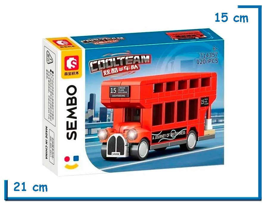 SEMBO BLOCK COOL TEAM 120 PZS MICRO ROJO 2 PISOS 714357