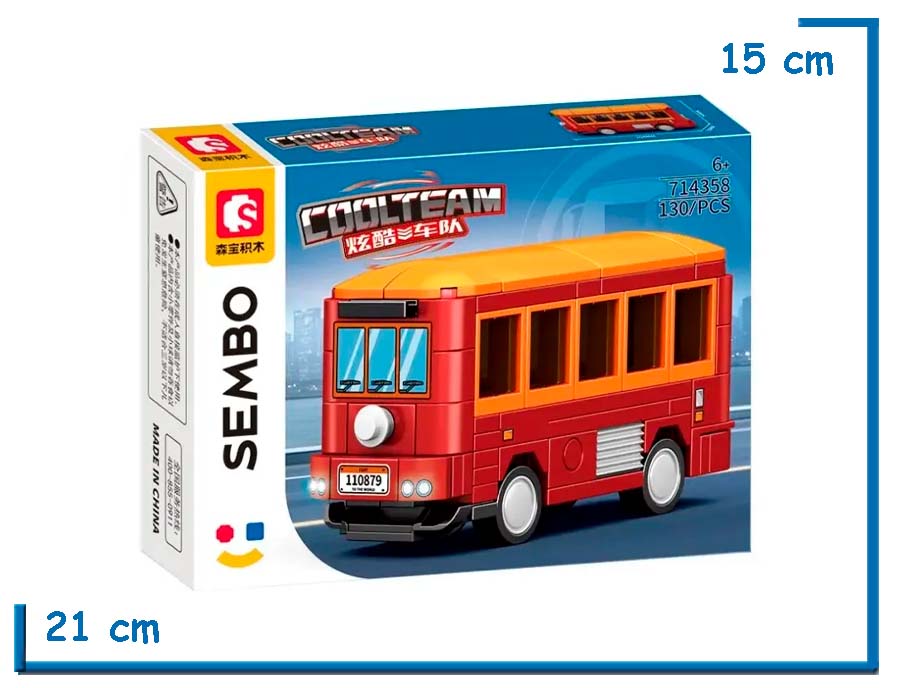 SEMBO BLOCK COOL TEAM 130 PZS MICRO ROJO Y NARANJA 714358