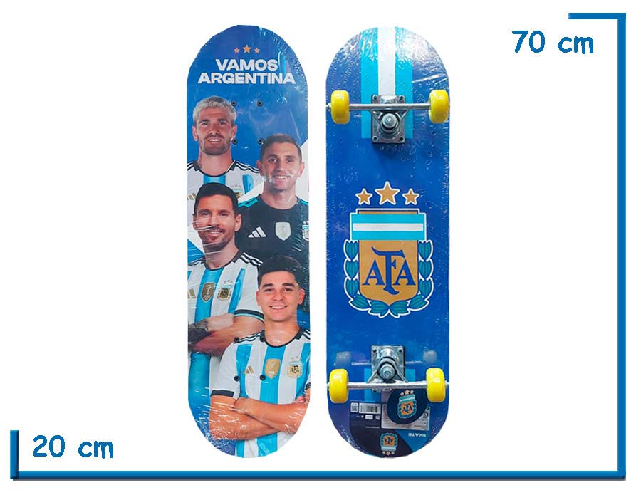 SKATE SELECCION ARGENTINA DISEÑO VERTICAL 70X20 CM