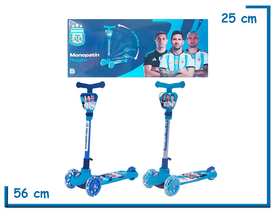 SELECCION ARGENTINA MONOPATIN 3 RUEDAS PLEGABLE SURTIDO