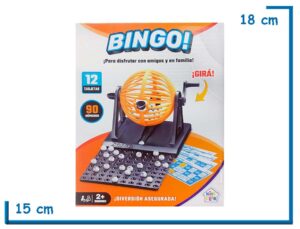 KIDS CLUB BINGO CON BOLILLERO CHICO 12 TARJETAS 90 NUMEROS