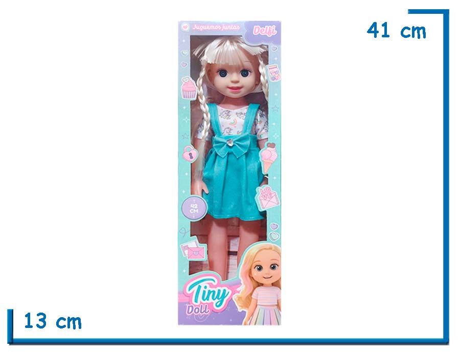 TINY DOLL MUÑECA REMERA UNICORNIOS 42CM
