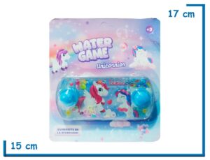 WATER GAME UNICORNIOS CELESTE JUEGO DE AGUA AROS LOCOS EN BLISTER