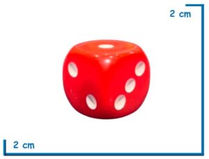 DADO 19MM ACRILICO OPACO ROJO