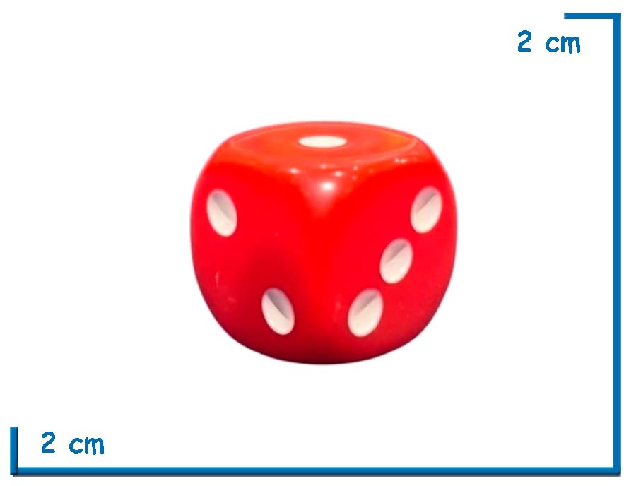 DADO 19MM ACRILICO OPACO ROJO
