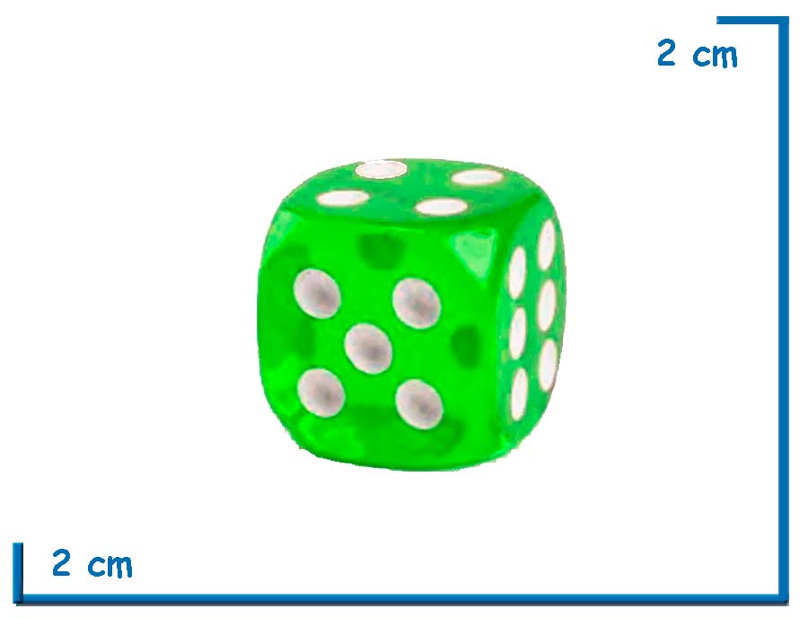 DADO 19MM ACRILICO VERDE