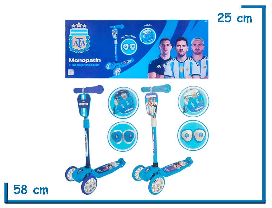 SELECCION ARGENTINA MONOPATIN 3 RUEDAS PLEGABLE CON PROTECCION SURT