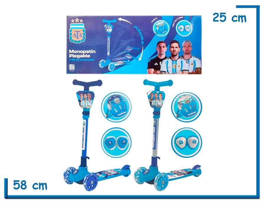 SELECCION ARGENTINA MONOPATIN 3 RUEDAS PLEGABLE CON PROTECCION SURT