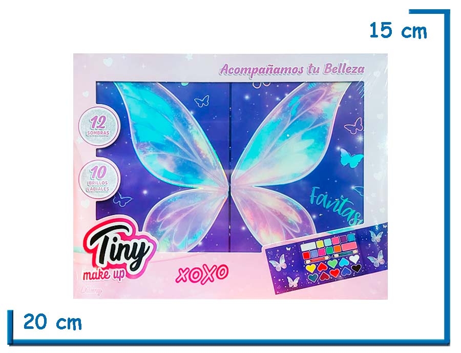 TINY MAKE UP MARIPOSA 12 SOMBRAS 10 BRILLOS LABIALES