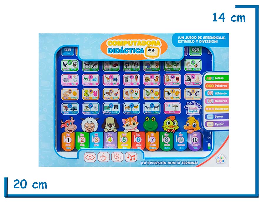 KIDS CLUB TABLET CELESTE CHICA COMPUTADORA DIDACTICA