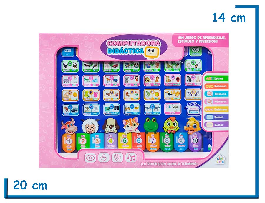 KIDS CLUB TABLET ROSA CHICA COMPUTADORA DIDACTICA
