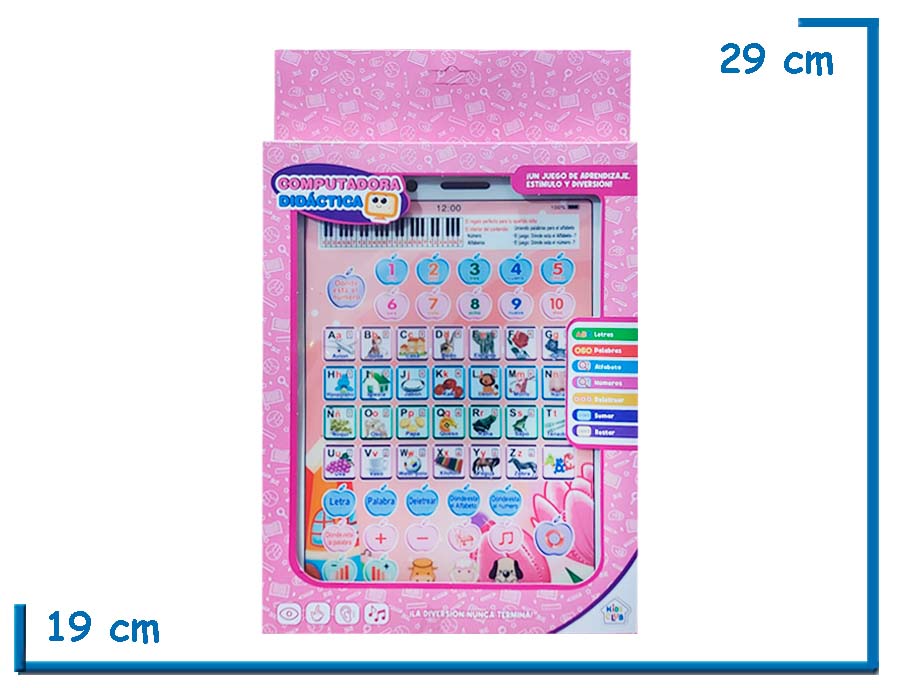 KIDS CLUB TABLET ROSA COMPUTADORA DIDACTICA