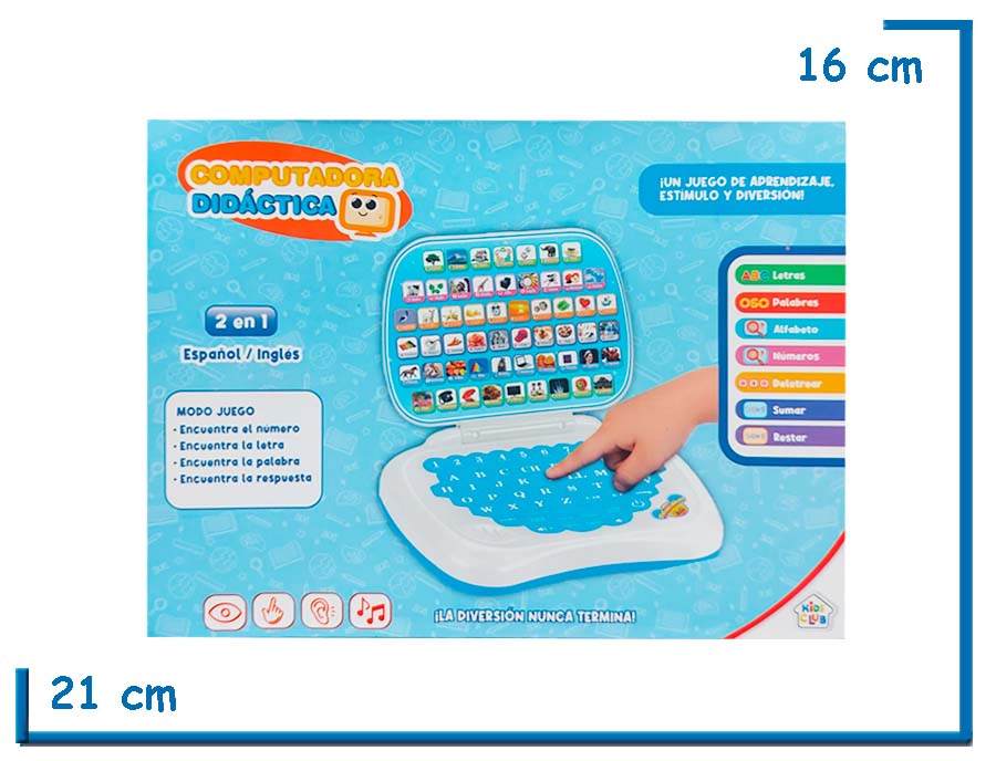 KIDS CLUB COMPUTADORA DIDACTICA CELESTE SIN PANTALLA