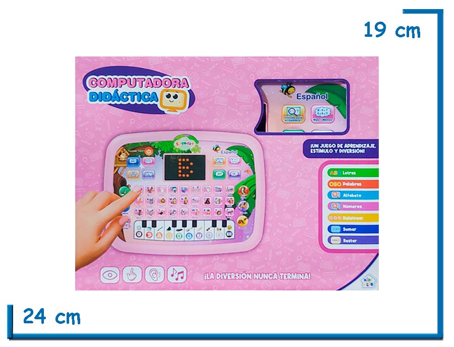 KIDS CLUB COMPUTADORA DIDACTICA ROSA CON PIANITO