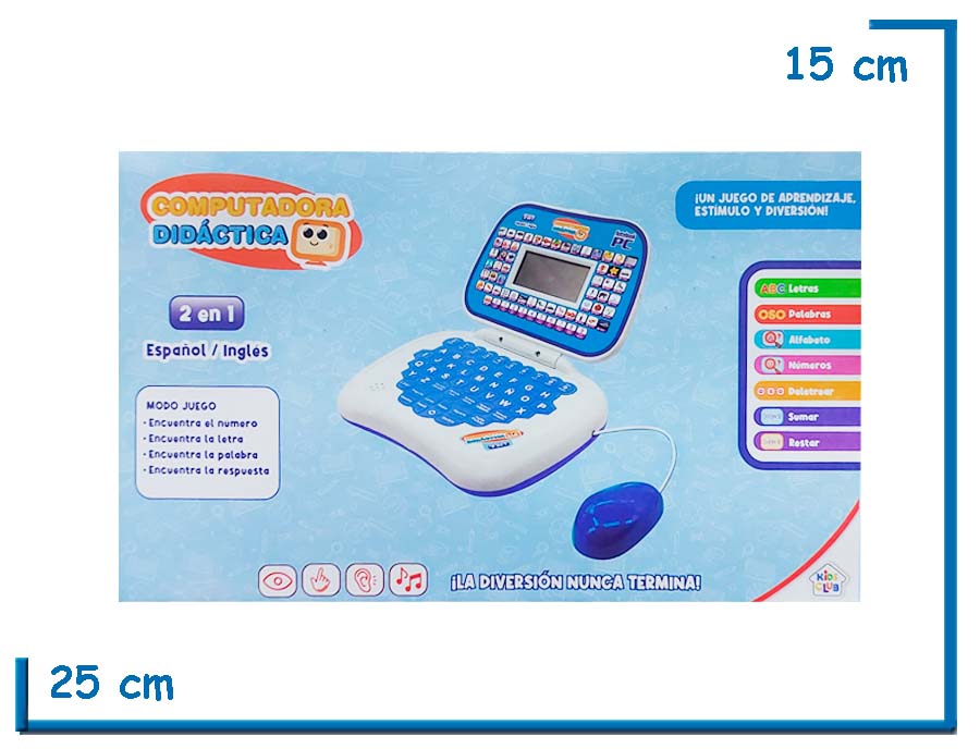 KIDS CLUB COMPUTADORA DIDACTICA CELESTE CON MOUSE