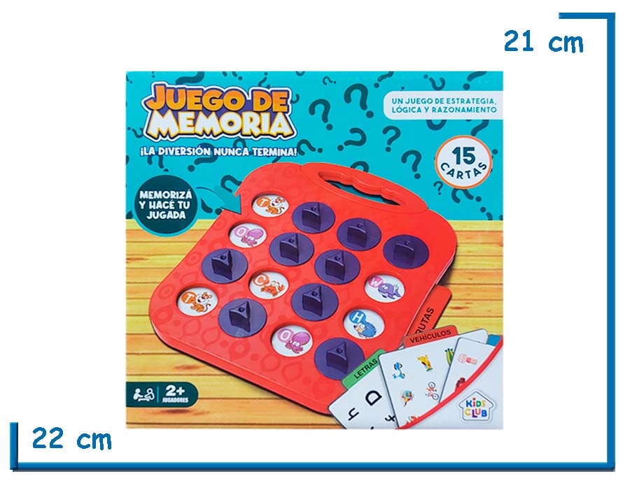 KIDS CLUB JUEGO DE MEMORIA GRANDE CON 15 CARTAS