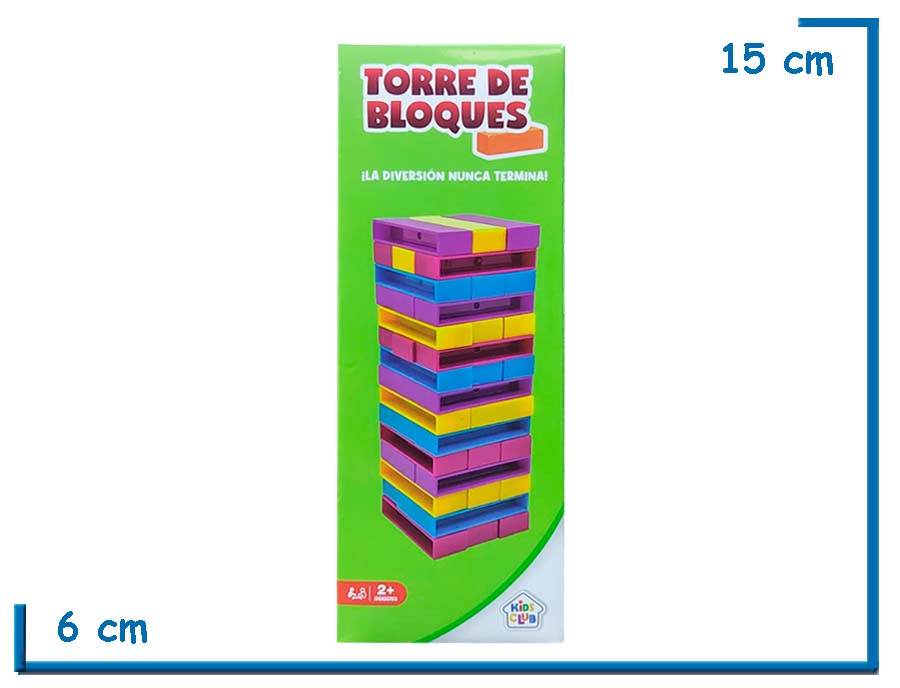 KIDS CLUB TORRE DE BLOQUES PLASTICOS DE COLORES CHICA