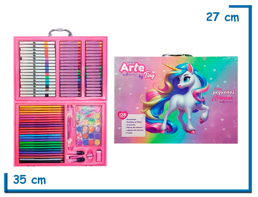 TINY SET DE ARTE UNICORNIO XL MALETIN 128PZS