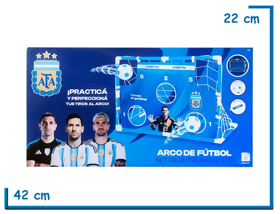 SELECCION ARGENTINA ARCO CON OBJETIVOS 88 X 61CM CON PELOTA E INFLADOR