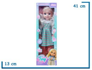 TINY DOLL ALMA MUÑECA VESTIDO VERDE CUADRILLE 42 CM
