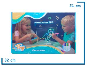 TINY COLOR PIZARRA MAGICA LED 30X20CM CON 7 MARCADORES